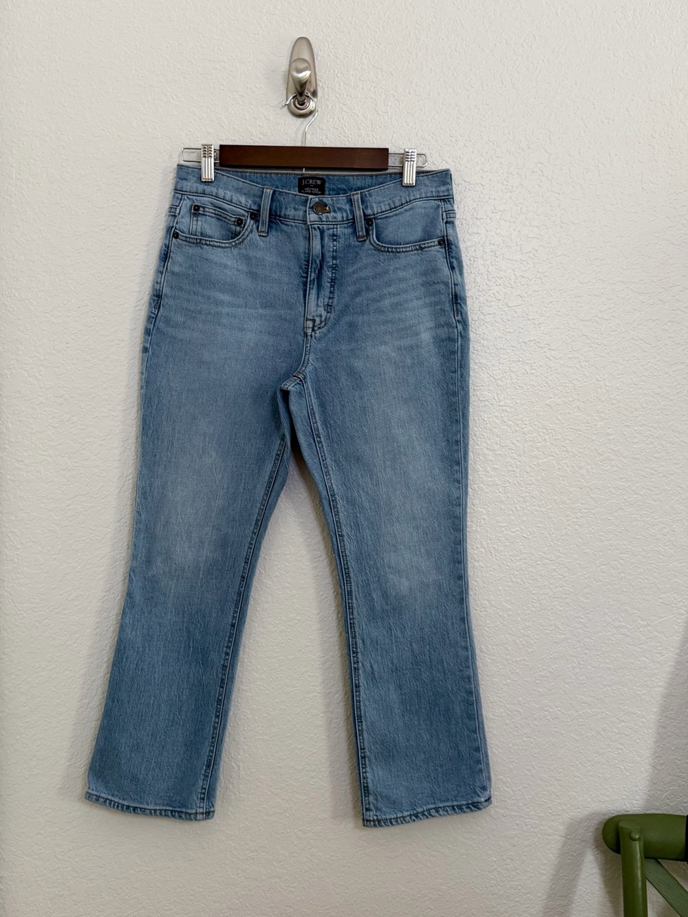 J Crew Mid Rise Flare Crop Jeans Medium Wash Size 27